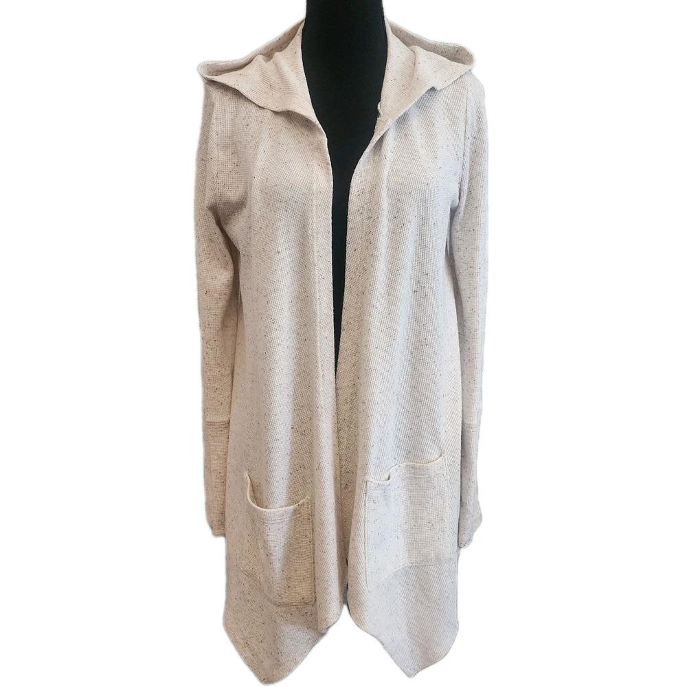 Aeropostale Cardigan L Hoodie Waffle Knit Cozy Layering Minimalist‎ Ivory Cream